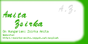 anita zsirka business card